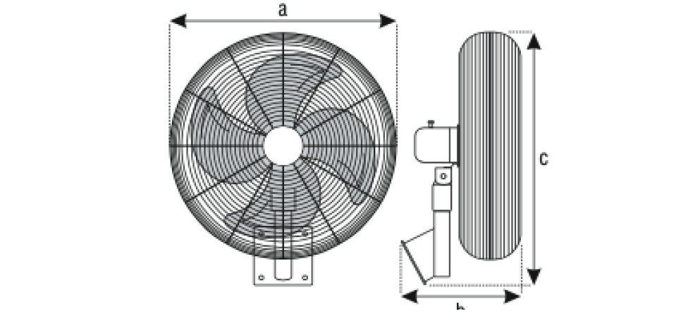 Ventilatore Industriale Assiale per montaggio a Parete WF2050 Tecnocooling