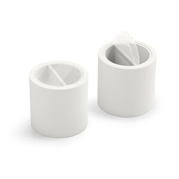 Tavolino Contenitore 2 Scomparti da Esterno Ø 55 cm Colore Bianco Blok Party - Lyxo