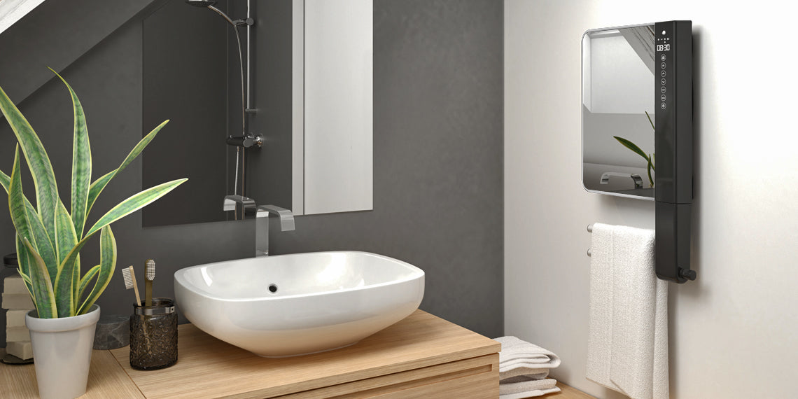 Termoventilatore Scaldasalviette con Specchio Radialight WINDY VISIO - Bagno Design