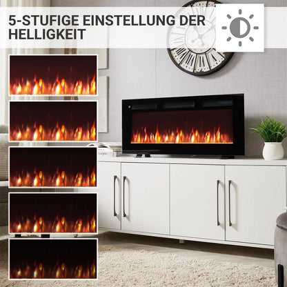Camino Elettrico BALDERIA Leif 40 Pollici Nero | 3-in-1: Da Incasso, a Parete e Autoportante