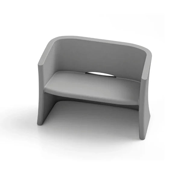 Divano 2 Posti da Esterno in Polietilene l 116 cm Colore Grigio Breeze – Lyxo