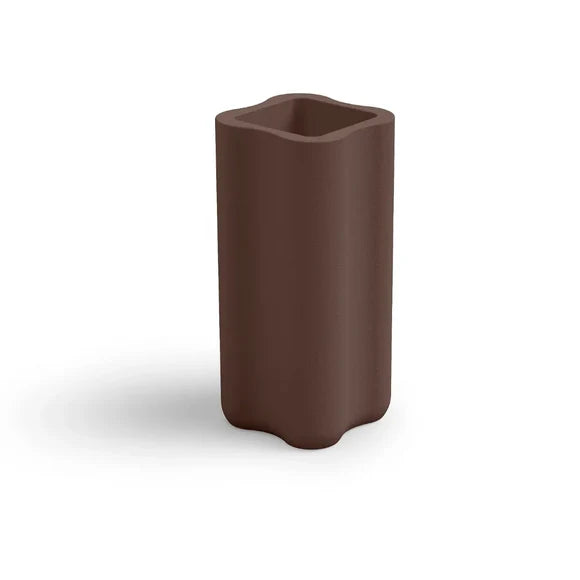Fioriera a Colonna da Esterno in Polietilene Marrone Corten h 78 cm Nebula - Lyxo