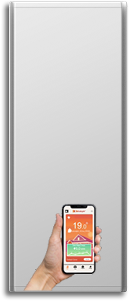 Radiatore elettrico verticale Radialight ICON Wi-Fi - 1000 W / Bianco ghiaccio