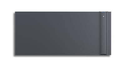 Radiatore elettrico digitale Klimago™ Radialight KLIMA Wi-Fi di colore grigio antracite con design moderno a parete.