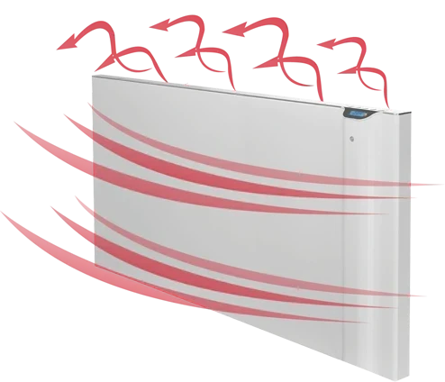 Radiatore elettrico bianco Radialight KLIMA Wi-Fi di Klimago™ con tecnologia Dual-Therm per irraggiamento e convezione