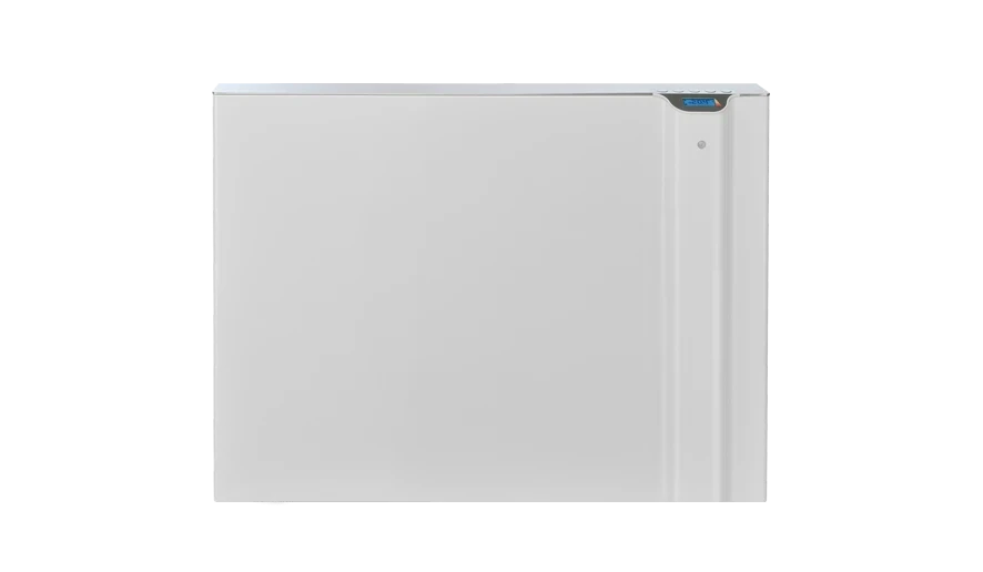 Radiatore elettrico bianco Klimago™ Radialight KLIMA Wi-Fi con display digitale e design sottile per montaggio a parete