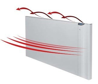 Radiatore elettrico bianco Klimago™ Radialight KLIMA Wi-Fi con tecnologia Dual-Therm per irraggiamento e convezione