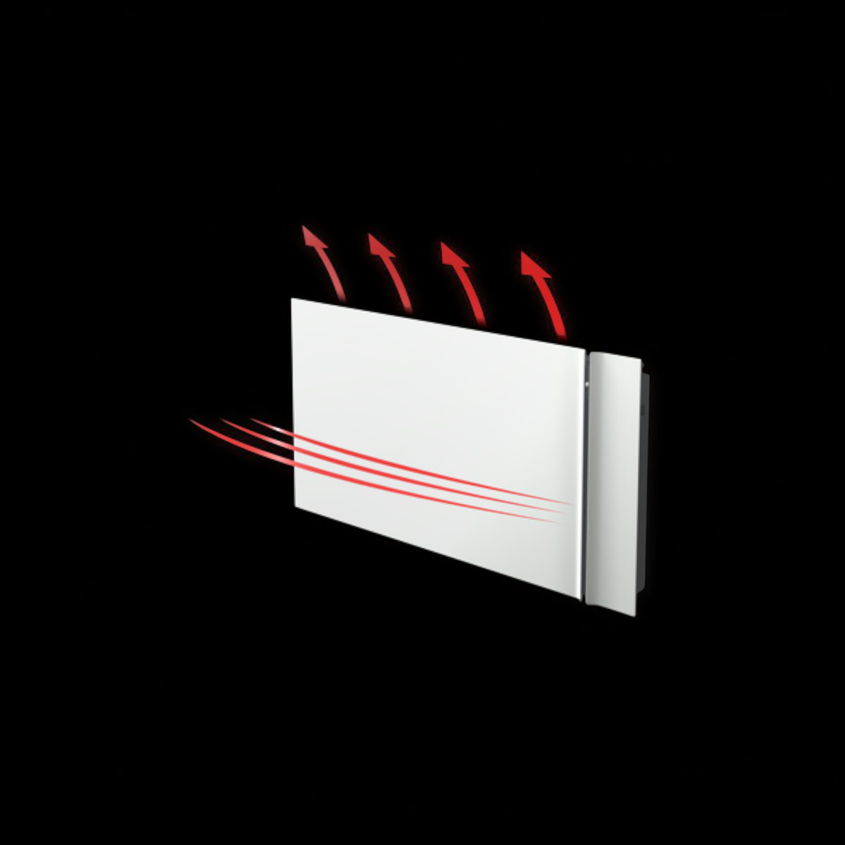 Radiatore elettrico da parete Klimago™ Radialight KYOTO bianco con tecnologia Dual-Therm a infrarossi e convezione.