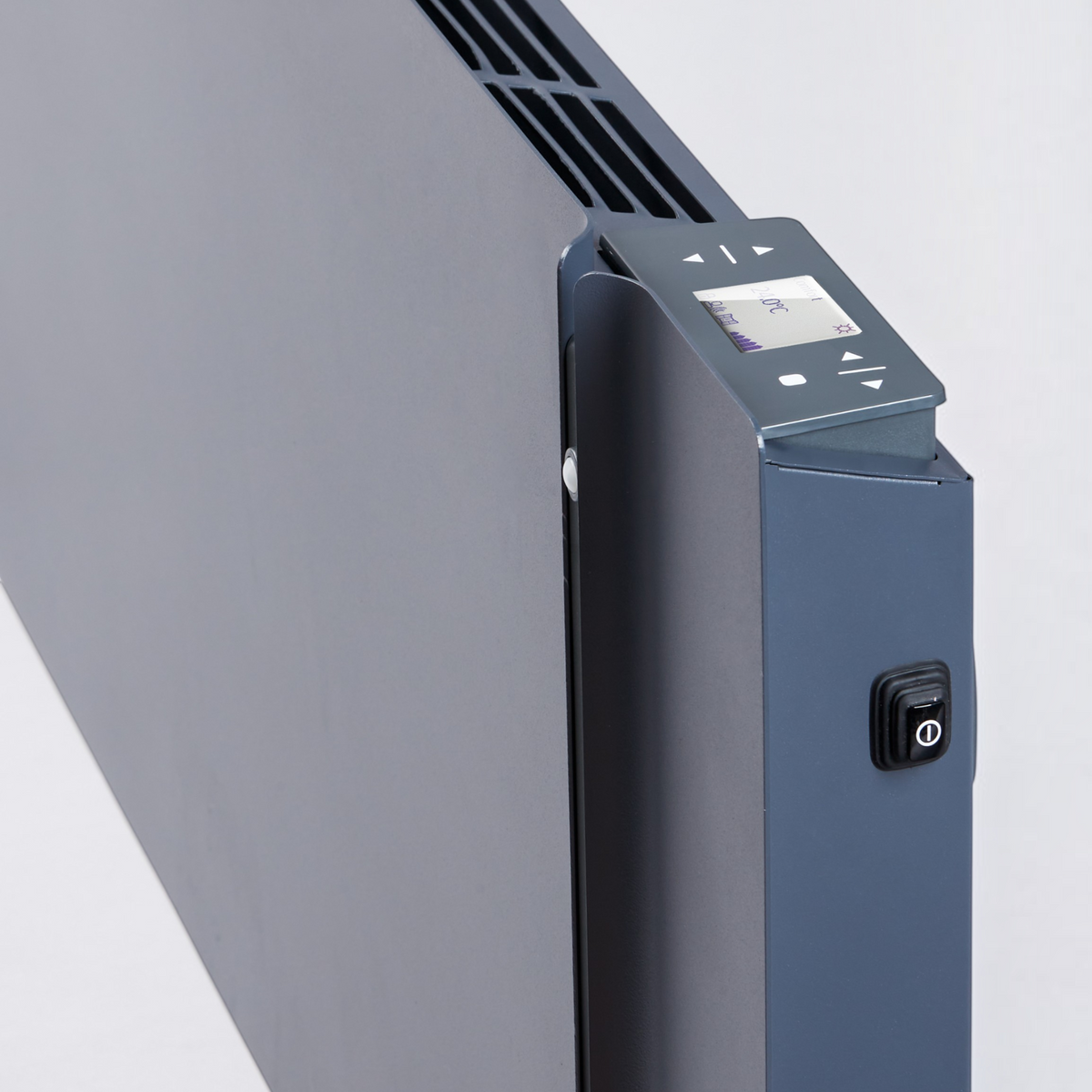 Radiatore elettrico da parete Klimago™ Radialight KYOTO grigio antracite con display touch e tecnologia Dual-Therm