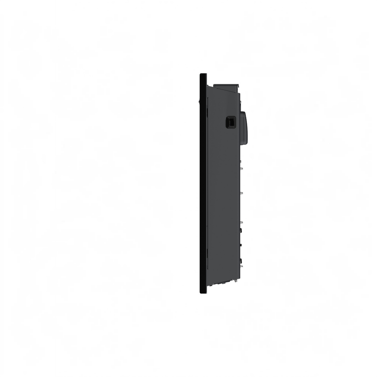 Radiatore elettrico da parete Klimago™ Radialight KYOTO Dual-Therm grigio antracite, vista laterale ultra piatta.