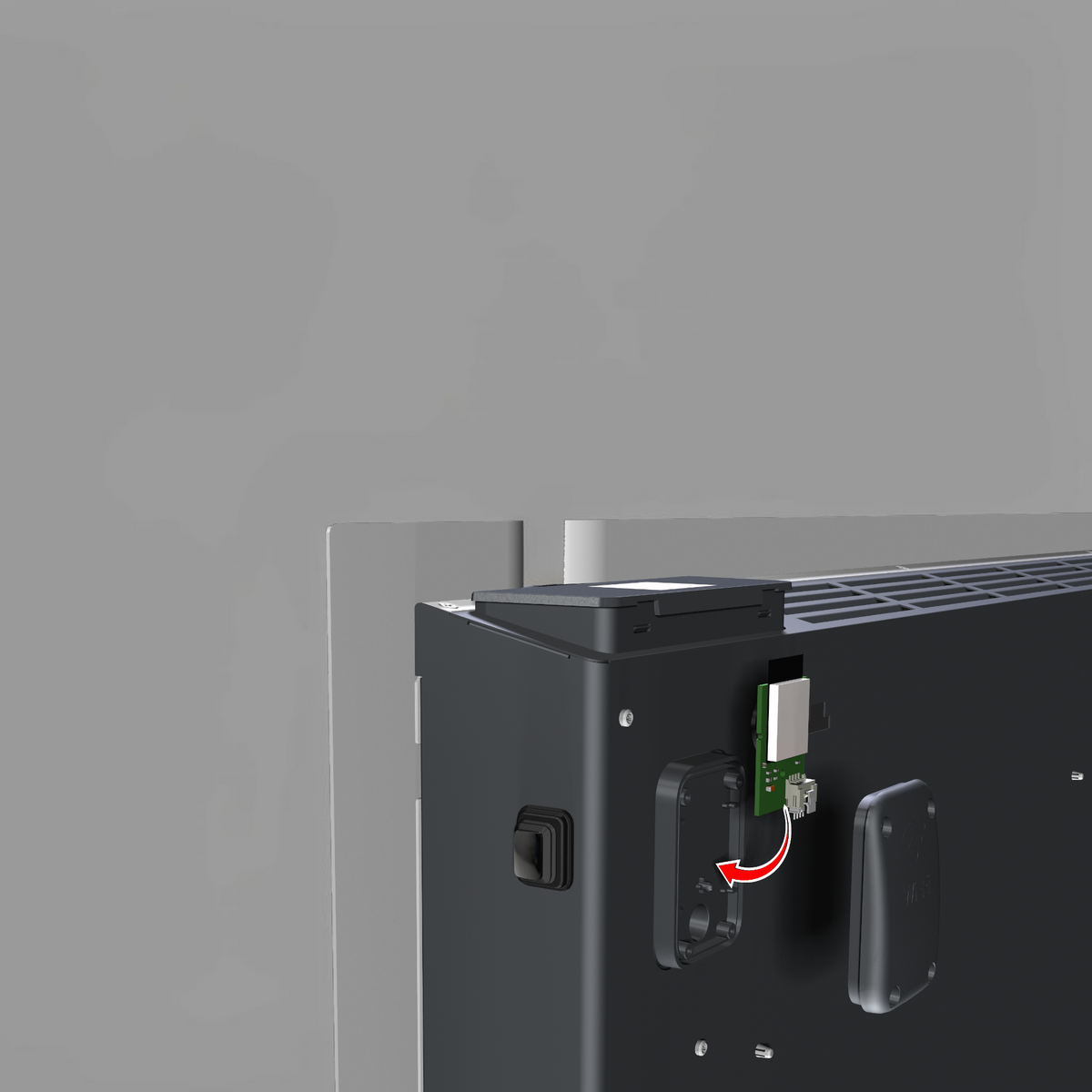 Installazione del modulo Wi-Fi nel radiatore elettrico Radialight KYOTO Dual-Therm disponibile da Klimago™