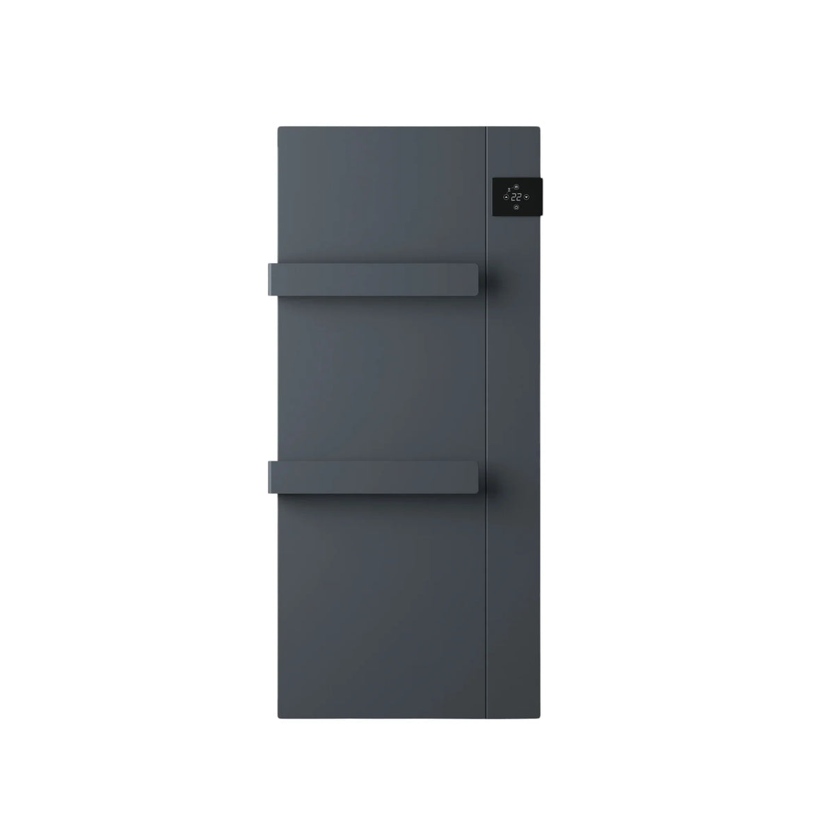 Scaldasalviette elettrico Klimago Radialight ONSEN antracite con display touch e tecnologia Dual-Therm per il bagno
