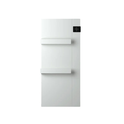 Scaldasalviette elettrico bianco Klimago™ Radialight ONSEN con display touch e due barre portasalviette integrate