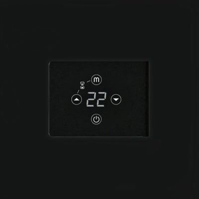 Display touch screen del termostato digitale per scaldasalviette elettrico Klimago™ ONSEN con icone di controllo