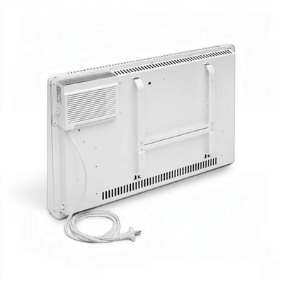 Vista posteriore del termoconvettore elettrico digitale Radialight SIRIO bianco in vendita su Klimago™