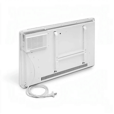Vista posteriore del termoconvettore elettrico digitale Radialight SIRIO bianco in vendita su Klimago™