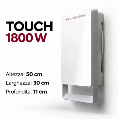 Termoventilatore da bagno Klimago™ Radialight TOUCH grigio con barra portasalviette e comandi touch a parete