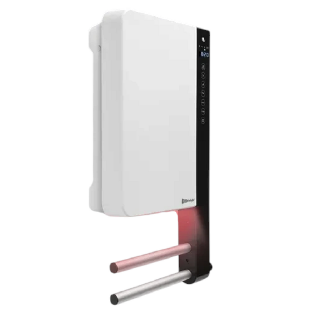 Termoventilatore da parete Klimago™ Radialight WINDY 2B bianco con barre portasciugamani e display touch