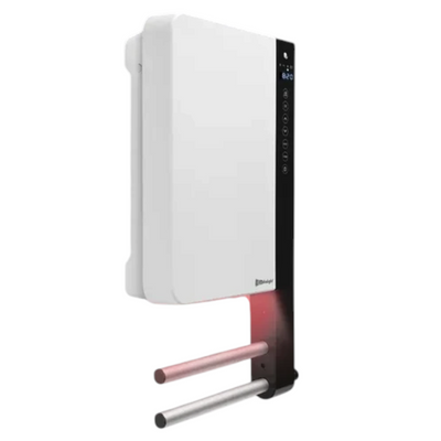 Termoventilatore da parete Klimago™ Radialight WINDY 2B bianco con barre portasciugamani e display touch