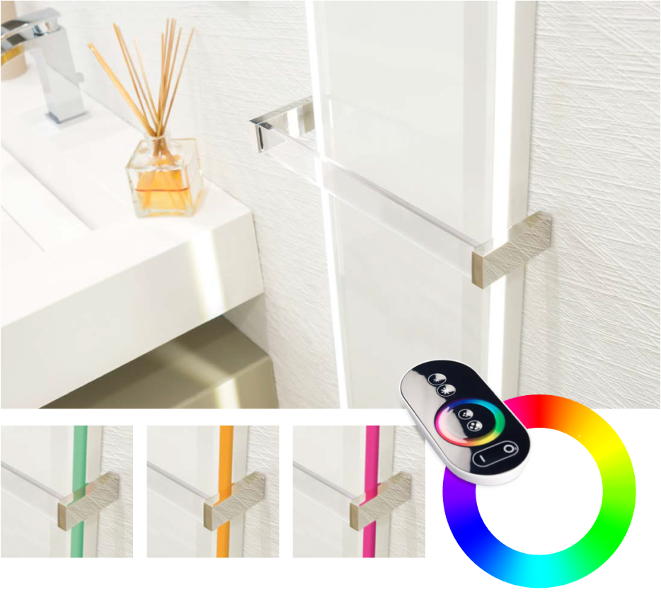Dettaglio dei kit LED bianco e RGB per HEKOS Vertical