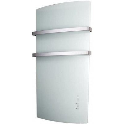 Radialight DEVA 1500W - Scaldasalviette Vetro con Funzione Turbo | Bianco Onice e Nero Vulcano