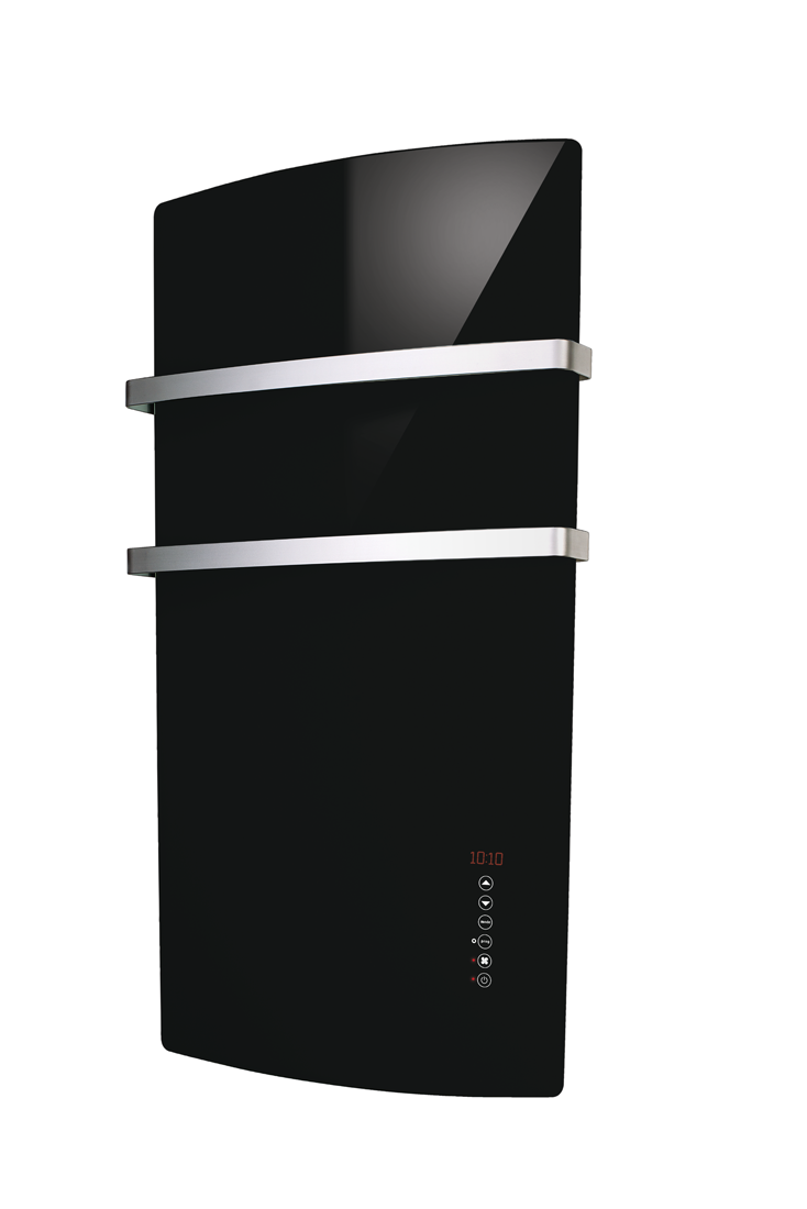 Scaldasalviette in vetro Radialight DEVA 1500 W - Nero vulcano