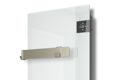Radialight SILK 750W - Scaldasalviette Elettrico in Vetro Dual-Therm | Bianco Ghiaccio o Grigio Antracite