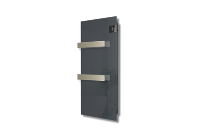 Radialight SILK 750W - Scaldasalviette Elettrico in Vetro Dual-Therm | Bianco Ghiaccio o Grigio Antracite