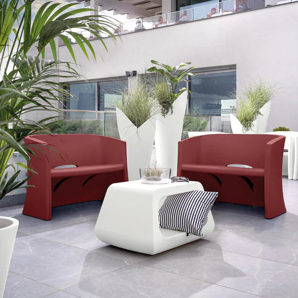 Divano 2 Posti da Esterno in Polietilene l 116 cm Colore Grigio Breeze – Lyxo