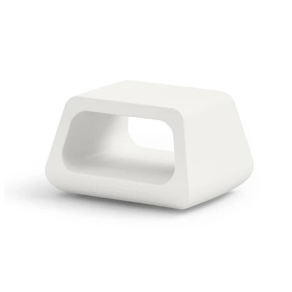 Tavolino Basso da Esterno in Polietilene 79x46 cm Colore Bianco Sugar - Lyxo