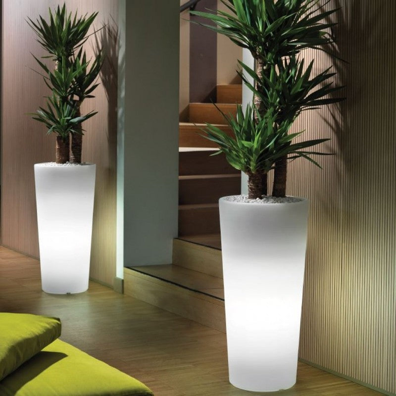 Vaso cachepot rotondo GAIA con luce, LYXO